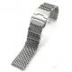 Butterfly Buckle Stainless Steel Watch Band , 24mm Metal Watch Strap