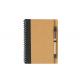 Personalized Kraft Paper Spiral Notebook Full Color Printing With Leather Cover