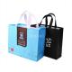 Breathable PP Non Woven Polypropylene Tote Bags Tearproof Blue And Black