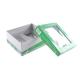 ISO9001 Green Cosmetic Gift Boxes Clear Window With Hypotenuse Lip