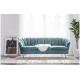 Fashion design 3 seaters chesterfield birch wooden sofa event retal wedding long back sofa stainless steel legs sofa
