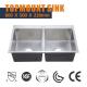 Brushed Topmount Stainless Steel Kitchen Sink Double Bowl  50 50 16 Gauge 80x50