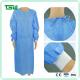 Nonwoven SMS 35g Disposable Hospital Gown With Knitted Cuff