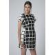 Windowpane Check Print maternity dresses for pregnance office lady