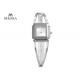 MEMA Women'S Square Face Silver Watches , Fashionable Bangle Bracelet Watch