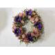 53cm Pink Purple Fake Chrysanthemum Wreath With Green Fern