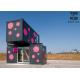 Pink And Black Prefabricated Container House Temporary Dormitory With Internal Stairs