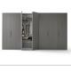 Scratchproof PVC Modular Wardrobe Grey Cupboards Bedroom Odourless