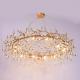 Clear Crystal Copper Water Chandelier Round Pendant Lamp