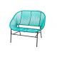 Outdoor PP Double Rattan Chair 74x115x94cm Steel Frame