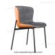 Finish Fabric Side 50cm 53cm 78cm Leather And Steel Dining Chairs