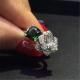 Piaget  full diamonds green tourmaline rose  ring of 18kt gold  with yellow gold or white gold