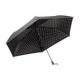 Black Lightweight Folding Umbrella , Compact Wind Resistant Umbrella 3 Section Shaft