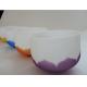 Set of 7 pcs 6-12 7 notes with lotus Chakra design Frosted Quartz Crystal Singing Bowl