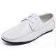 White Cow Leather Business Casual Shoes , Original Design Modern Mens Slip On Loafers