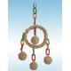 natural wood parrot toys 9 inches swing vine circle and balls for cockatiel