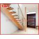 Straight Stringer Staircase VK09S 12mm Tempered Glass Railing,Double Steel Plate Stair,304 Stainless Steel,Glass Tread,