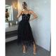 Black Strapless Layered Tulle Sexy Party Dress Unleash Inner Glamour With Solid Spaghetti Straps Dress