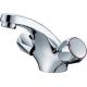 Polished Metered Two Cross Handle One Hole Basin Tap Faucets With Ceramic Cartridge