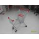Zinc Plating 100L Wire Supermarket Shopping Carts With 4 Flat PU Casters