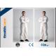 Long Sleeve Disposable Full Body Protection Suit White Color Non Woven Coverall S-3XL