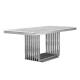 White Marble And Chrome SS Console Table For Living Room Furniture