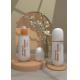 Golden Empty Serum Bottles For Eyes Double Wall Lotion Bottle With Transparent Lid