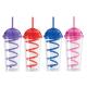 16oz AS/PS Double wall tumbler with dome lid and straw eco-friendly FDA/LFGB