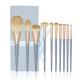 OEM ODM Synthetic Fibers Blue 15 Pcs Makeup Brush Set