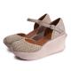 S509 New Style Handmade Knit Leather Women'S Shoes Literary Fashion Platform Platform Shoes Ethnic Increased Wedge Shoes