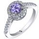 Nature 0.5 ct Round Tanzanite Halo Ring in Sterling Silver Engagement Ring