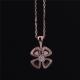 Italy Fiorever Necklace 18K Rose Gold Pendant set with a central diamond and pav