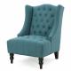 Tall Wingback Fabric Accent Chair Perfect For Living Room Dark Teal Solid Back