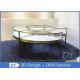 Round SS Glass Jewelry Display Cases With Locks / Retail Glass Display Cabinets