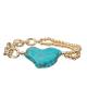 Gold Metal Ball Beaded Stone Bracelet Natural Turquoise Mental Health Gift