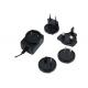 Black Male Interchangeable Plug Power Adapter OCP OLP OVP Protection 1A 100-240V Input Voltage