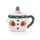 3D Snowman Shaped Ceramic Coffee Mugs Christmas Gift With Lid And Handpainting