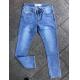 Light Blue Straight Fit Jeans Mens 100% Cotton Casual Denim Pants