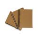 Softcover B5 Spiral Bound Notebook , Brown Kraft Notebook With Wide Ruled Printing