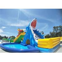 Environmental Backyard Inflatable Water Parks Shark Water Slide With 2 Years Warranty