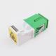 White Auto Shutter Single Mode SC APC Coupler Optical with Metal Shrapnel Green