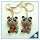 Customized Printing Cute Panda Shape Metal Crystal Key Chain For Wedding souvenirs