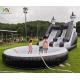 Black And White Commercial Inflatable Water Slide With Pool Water Slides Inflatable