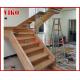 Solid Wood  Staircase VK64S  Tread American Oak ,Railing tempered glass, Handrail b eech Stringer,carbon