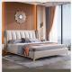 Luxury 1.8 M Modern Bedroom Furniture Khaki Color Double Leather Bed