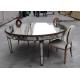 Large Size Mirrored Dining Table Lacquer Painting Finish Customized Color