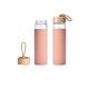 Custom Silicone Sleeve Double Glass Tea Bottle With Strainer 400ml
