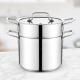 Home Cooking Stackable Steamer Pot Stainless Steel 22cm Soup Stock Pot