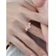 CVD Laboratory Cultivated Pink Diamond Ring Pear Shape 18k White Gold Ring