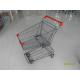 Super Market Zinc Plating Metal Shopping Cart With 4 Casters , 150L